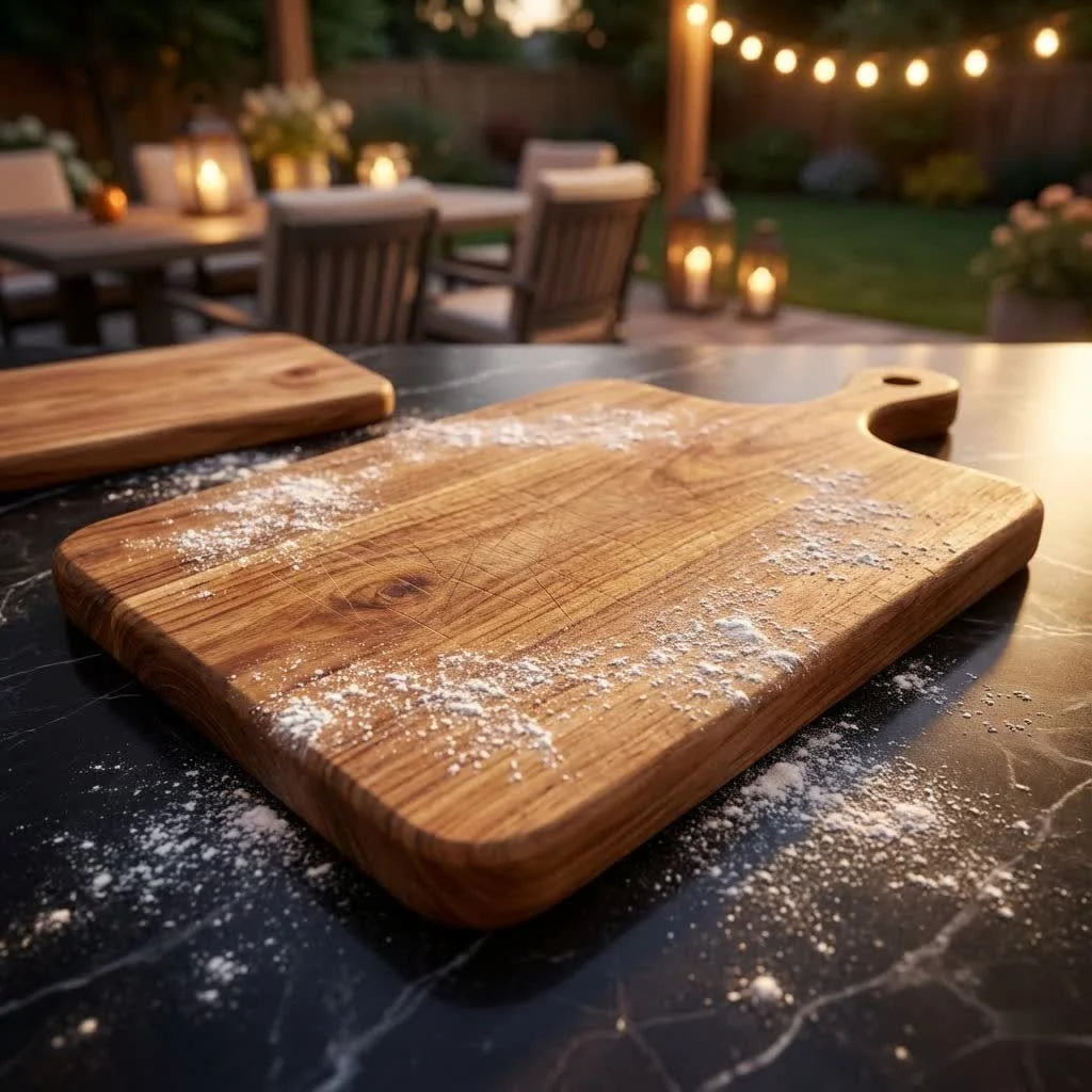 Assortment of cutting boards made from wood, plastic, and bamboo