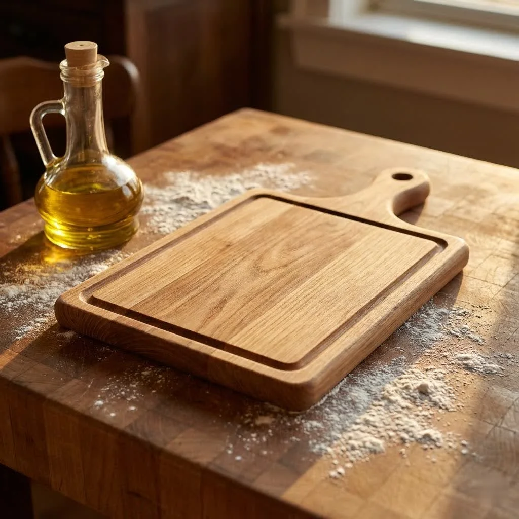 High-quality wooden meat cutting board with juice groove
