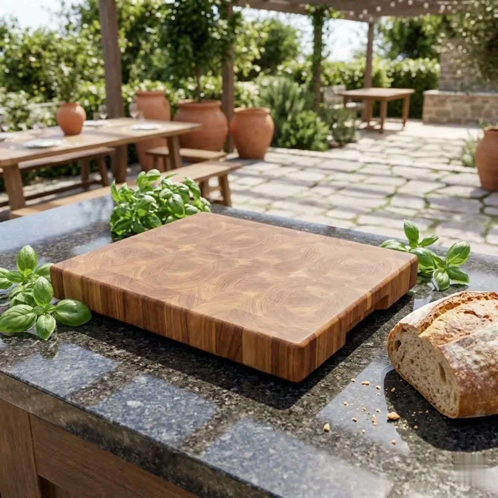 Various cutting boards on a kitchen counter