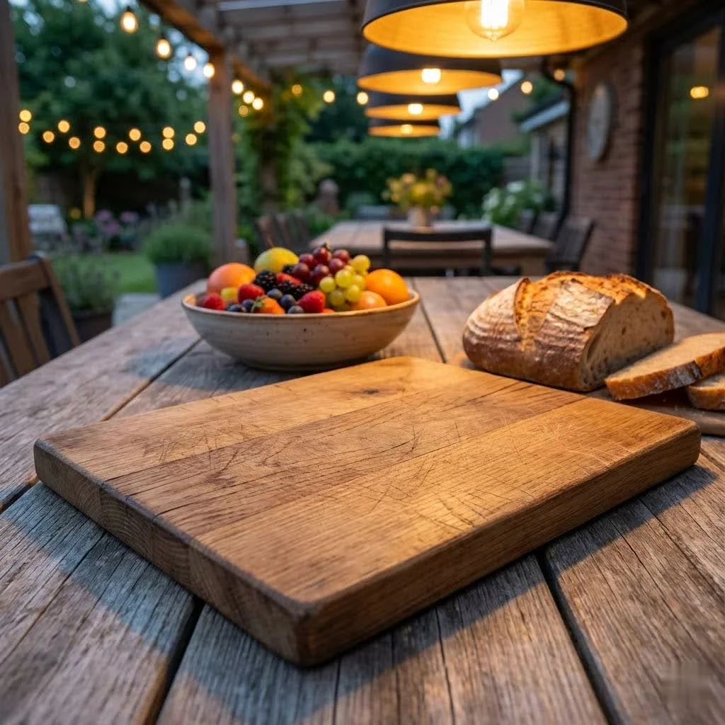 Assortment of safe cutting board materials including wood, plastic, and composite