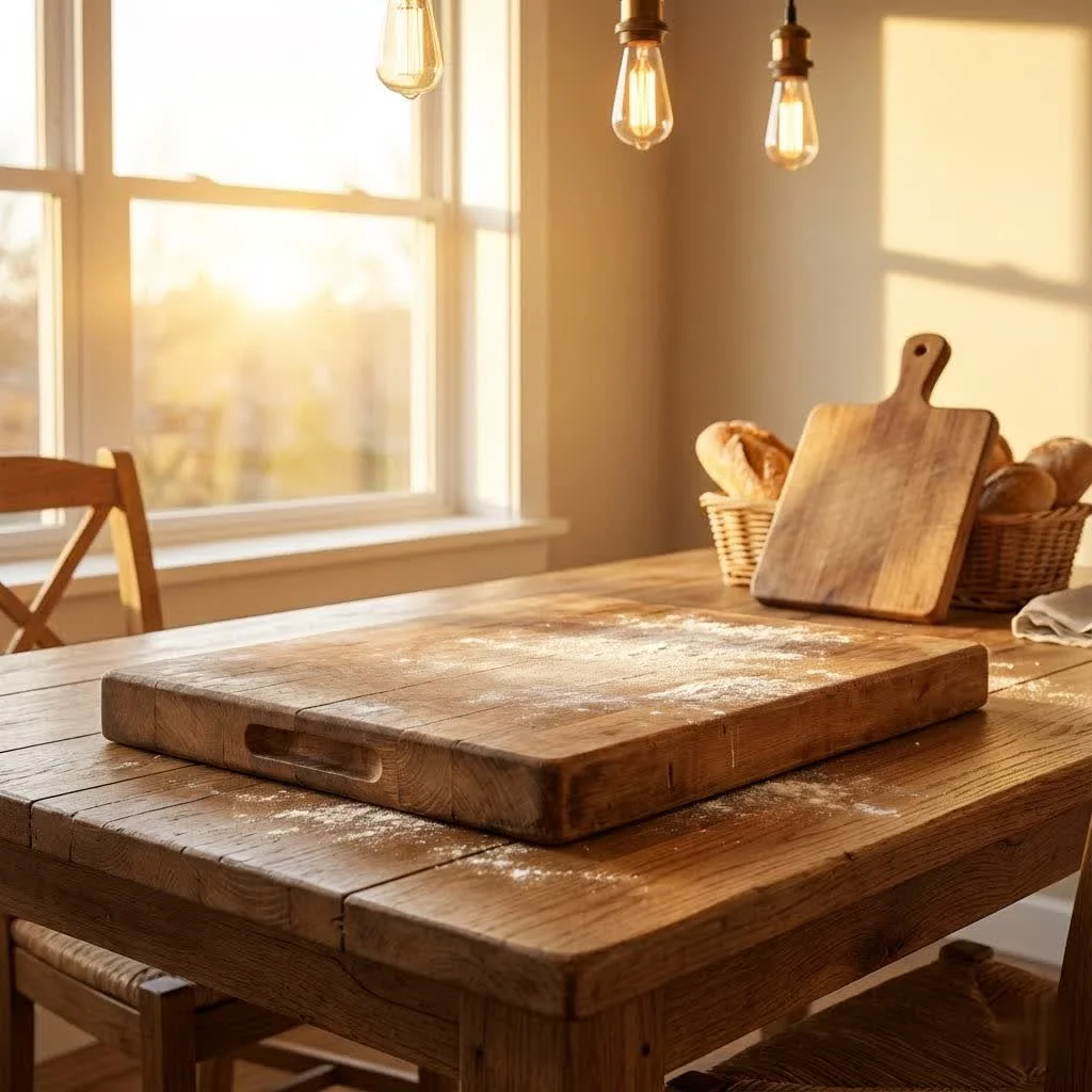 Various sizes of cutting boards on a kitchen counter