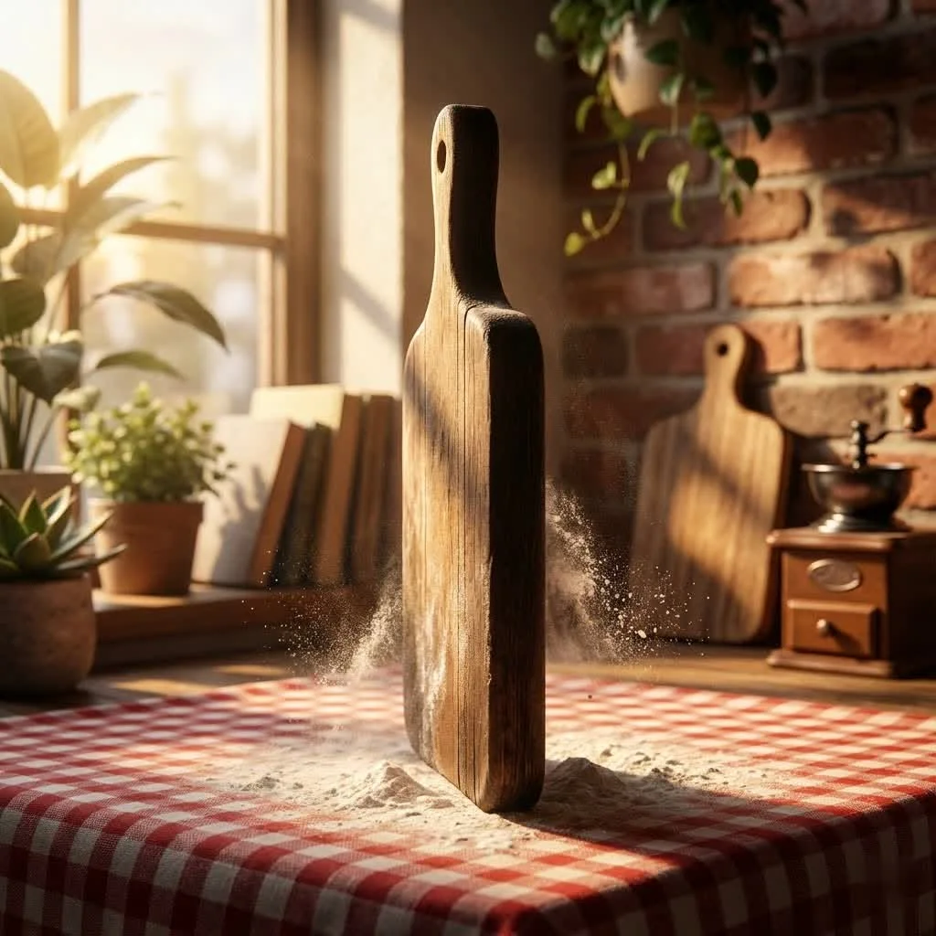 Wooden cutting board being oiled with a cloth