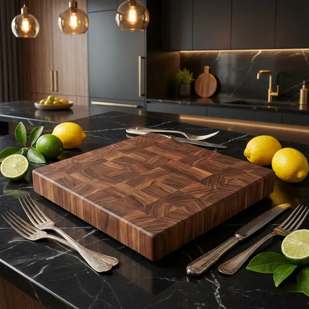 Granite cutting board on a kitchen counter