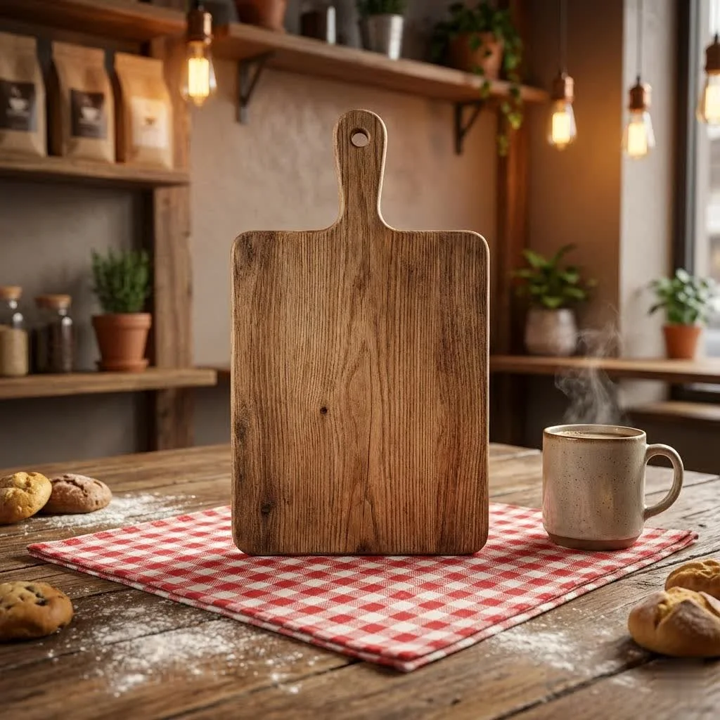 Close-up of a well-maintained end-grain hardwood cutting board