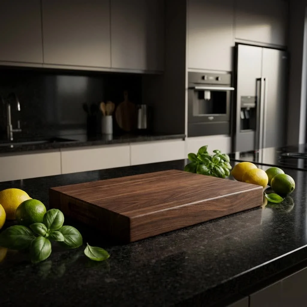 Assortment of wooden and plastic cutting boards