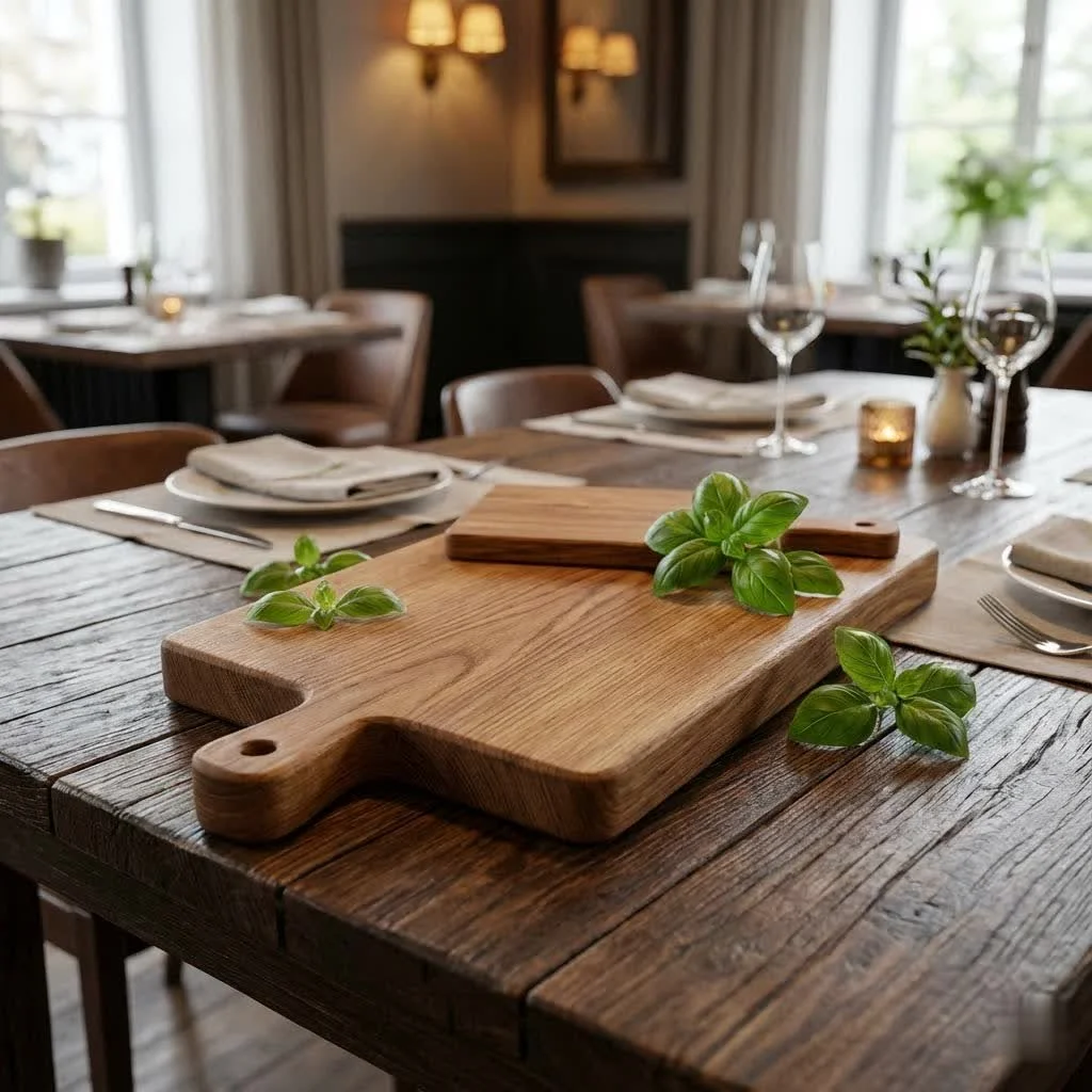 Cutting board with rubber feet for stability