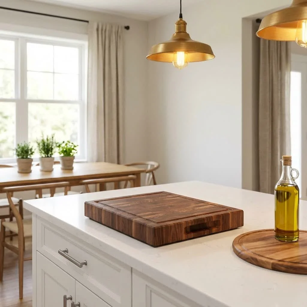 Boos Block cutting board on a kitchen counter